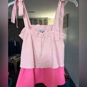 Pink and Hot Pink Sleeveless Top